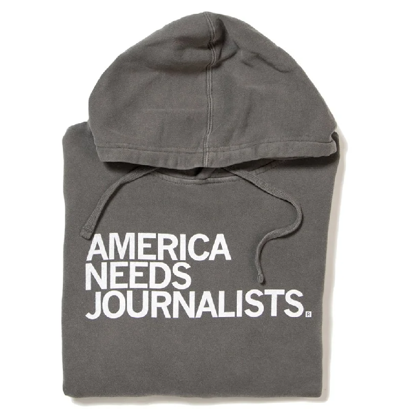 Tech - friendly men hoodie with a built - in headphone jack Tech - friendly men hoodie with a built - in headphone jack America Needs Journalists Pullover Hoodie