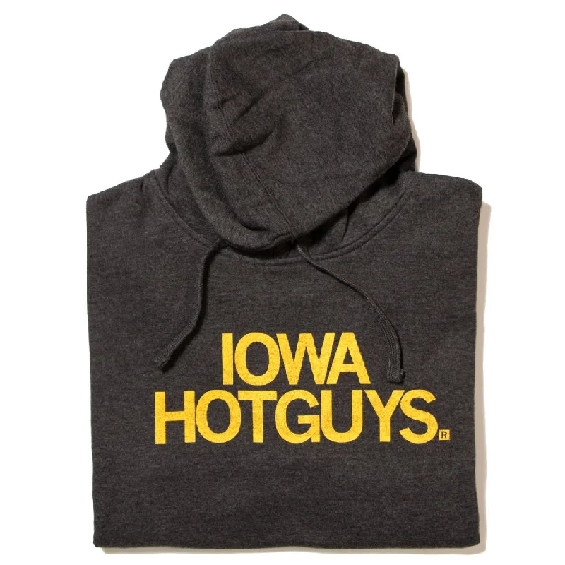 Men hoodie with a detachable hood for versatility Men hoodie with a detachable hood for versatility Iowa Hotguys Text Pullover Hoodie