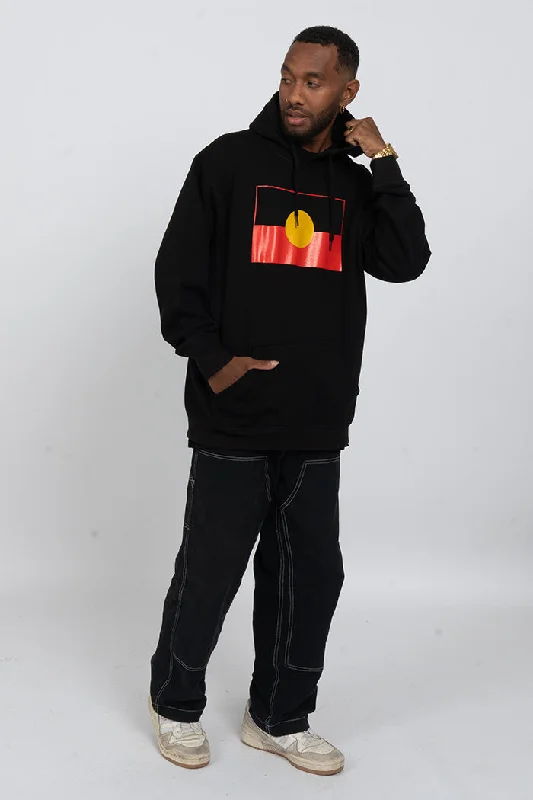 Luxury men hoodie made from cashmere - blend material Luxury men hoodie made from cashmere - blend material "Raise the Flag" Aboriginal Flag (Large) Black Premium Cotton Blend Unisex Hoodie