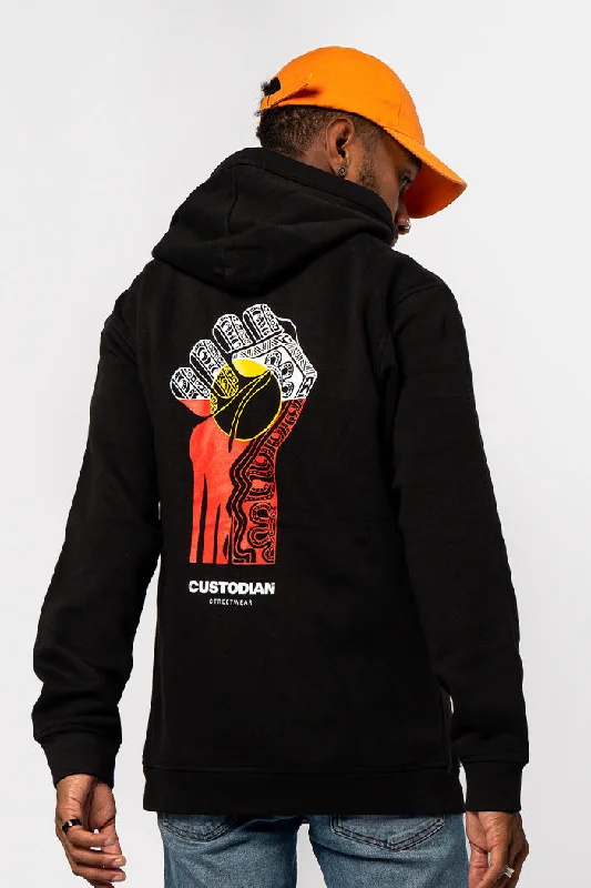 Plus - size men hoodie with a roomy fit for comfort Plus - size men hoodie with a roomy fit for comfort Rise Up Black Premium Cotton Blend Unisex Hoodie