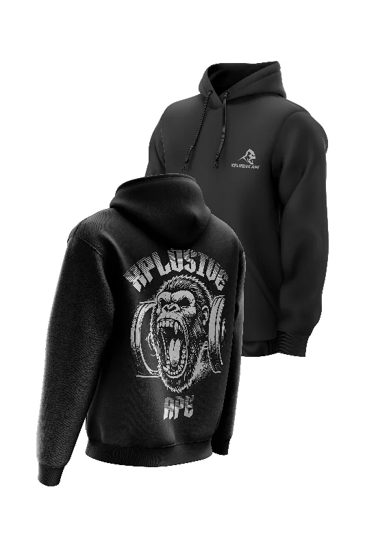Oversized men hoodie with dropped shoulders for a streetwear look XAPE Old School Hoodie - Black