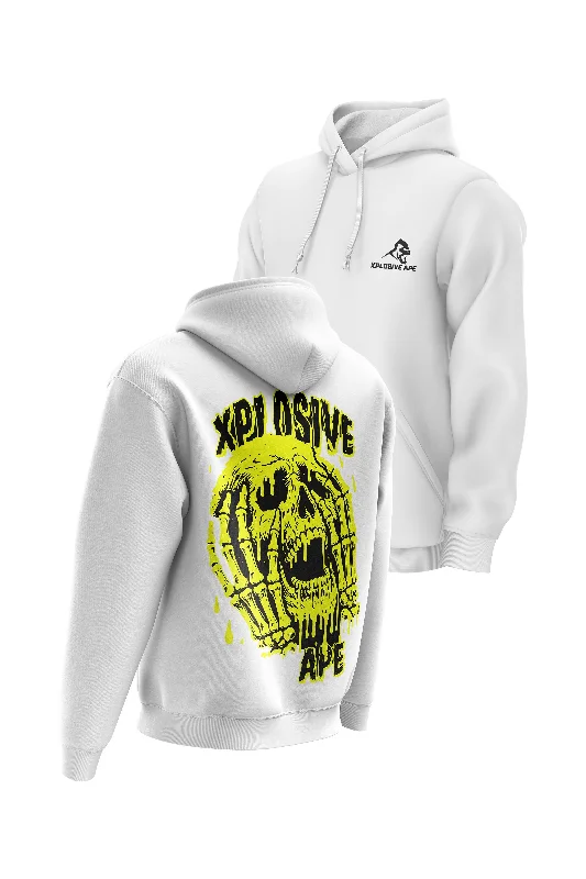 Fleece - lined men hoodie for extreme cold weather XAPE Grilled Cheese Hoodie - White