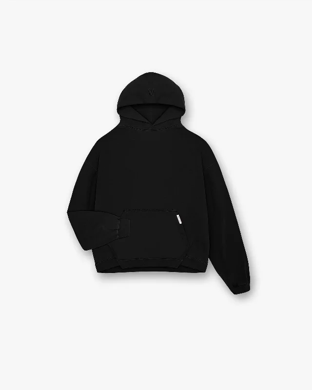 Organic cotton men hoodie for a sustainable and soft feel Initial Boxy Hoodie - Black