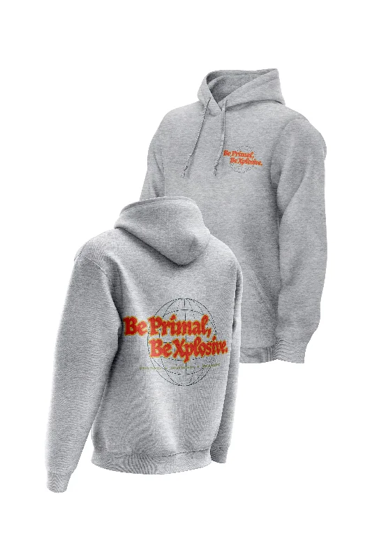 Organic cotton men hoodie for a sustainable and soft feel XAPE Primal Globe V4 Hoodie - Grey