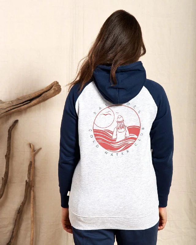 Men hoodie for gym workouts with moisture - wicking technology Coldwater Club - Womens Raglan Pop Hoodie - Grey
