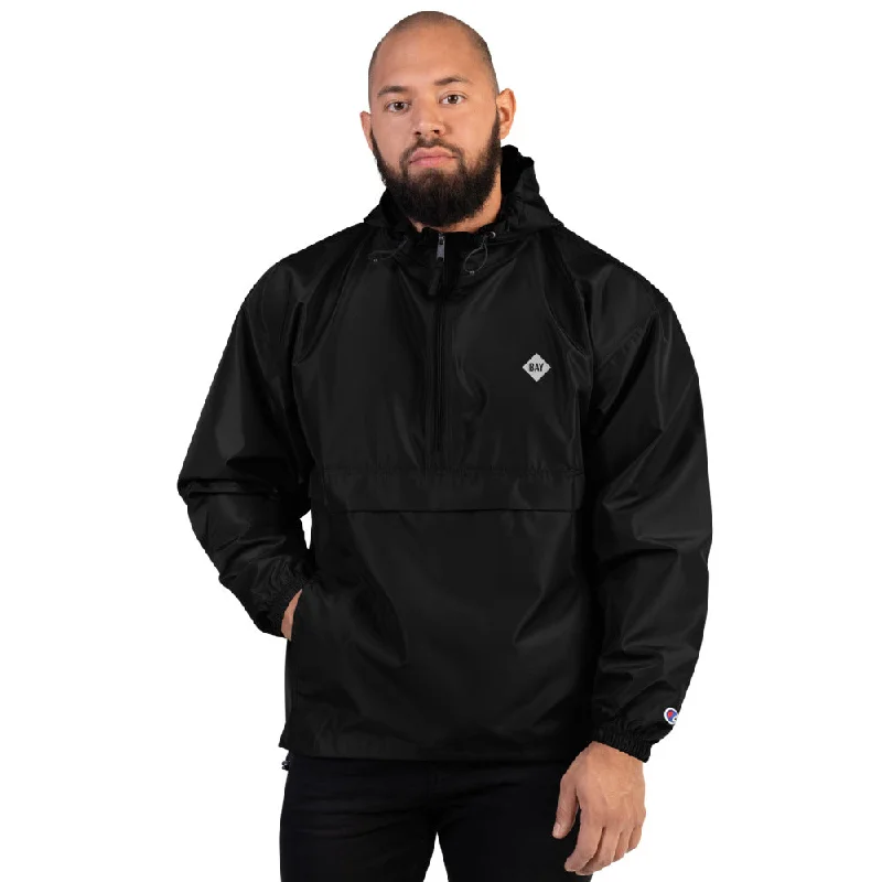 Men hoodie for gym workouts with moisture - wicking technology Bay Embroidered Champion Packable Jacket