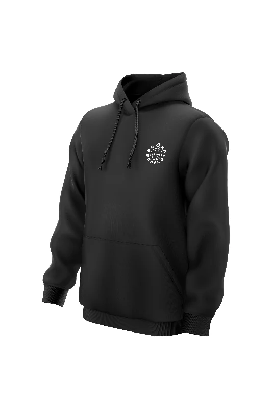 Plus - size men hoodie with a roomy fit for comfort XAPE Global Heavyweight 400 GSM Hoodie - Black