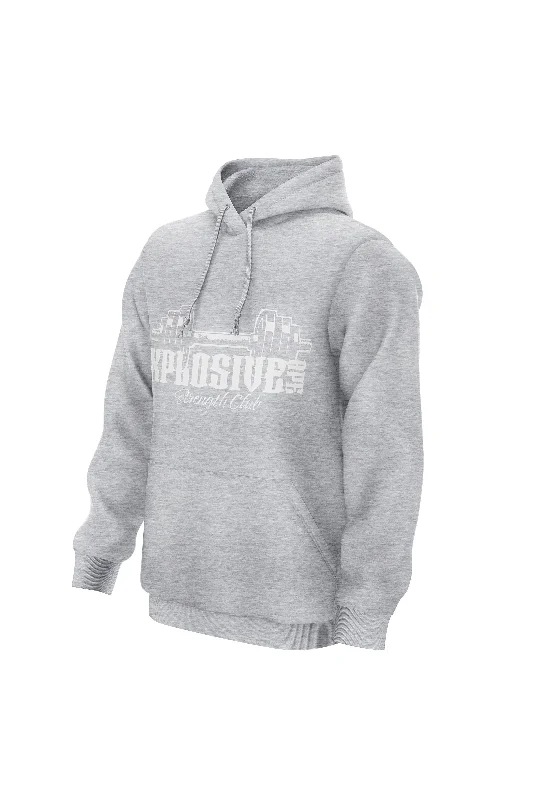 Plus - size men hoodie with a roomy fit for comfort XAPE Strength Club Hoodie - Grey