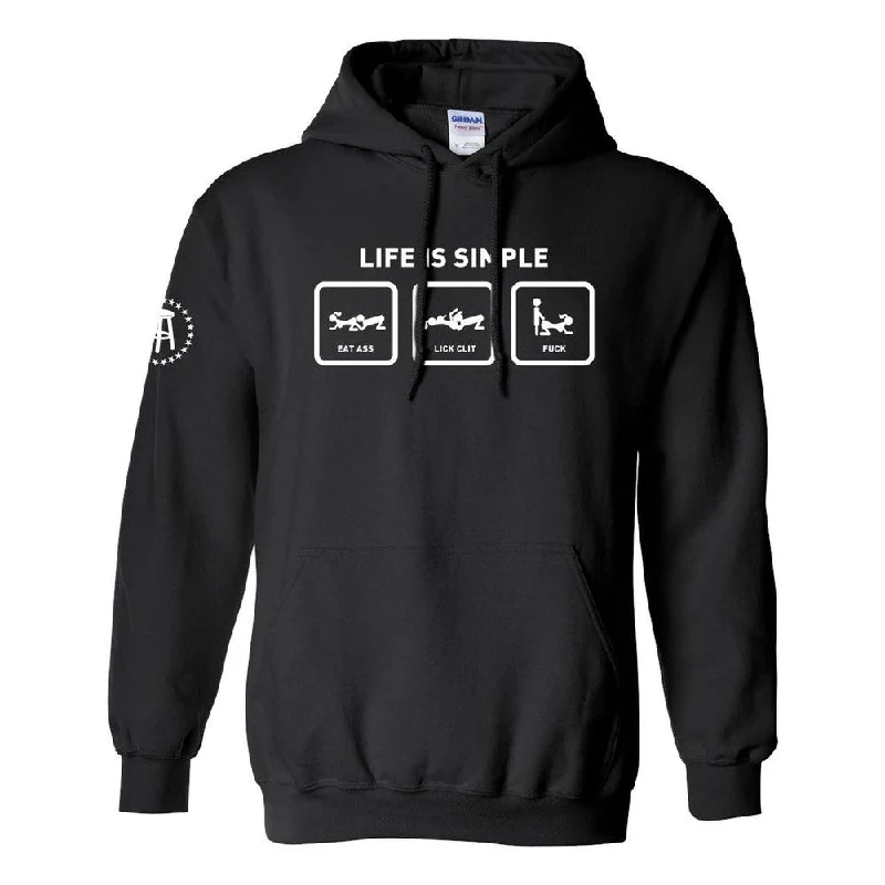 Slim - fit men hoodie to pair with skinny jeans Life is Simple Hoodie