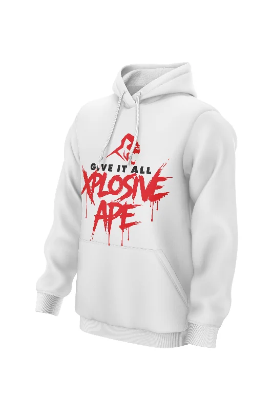 Slim - fit men hoodie to pair with skinny jeans XAPE Drip Power Hoodie - White