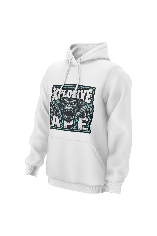 Retro - inspired men hoodie with a varsity logo XAPE Cold Blooded Hoodie - White