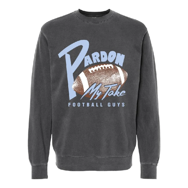 Men hoodie with a detachable hood for versatility Pardon My Take Football Crewneck