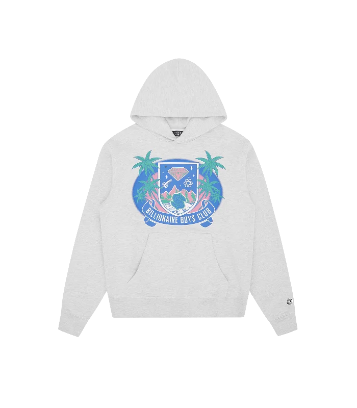 Luxury men hoodie made from cashmere - blend material TROPICAL CREST POPOVER HOOD - ASH GREY Luxury men hoodie made from cashmere - blend material TROPICAL CREST POPOVER HOOD - ASH GREY