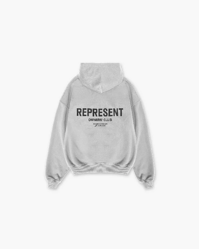 Luxury men hoodie made from cashmere - blend material Represent Owners Club Hoodie - Ash Grey