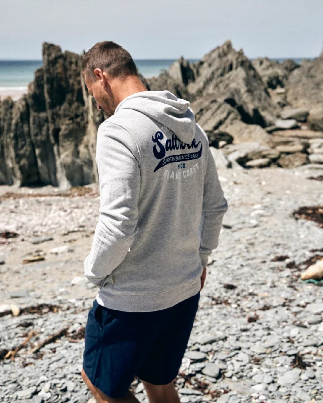 Men hoodie with a kangaroo pocket and ribbed cuffs Home Run - Mens Zip Hoodie - Grey