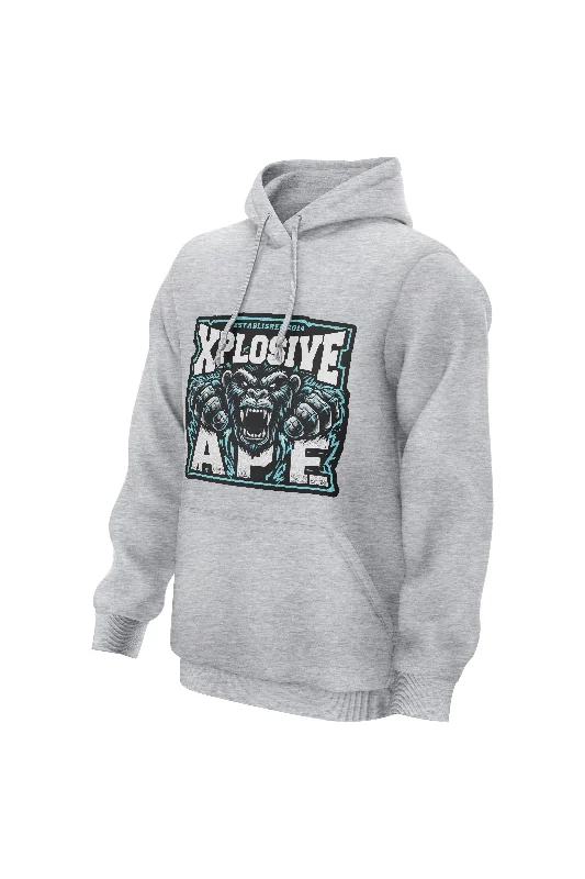 Men hoodie for gym workouts with moisture - wicking technology XAPE Cold Blooded Hoodie - Sports Grey