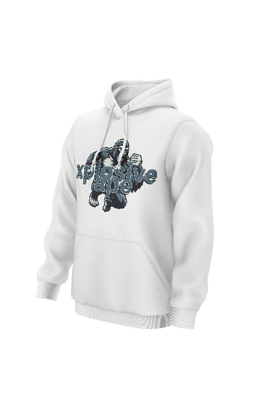 Zip - up men hoodie with multiple pockets for storage XAPE Fury V1 Hoodie - White