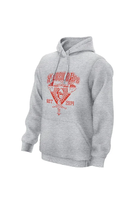 Retro - inspired men hoodie with a varsity logo XAPE Grail Hoodie - Sports Grey