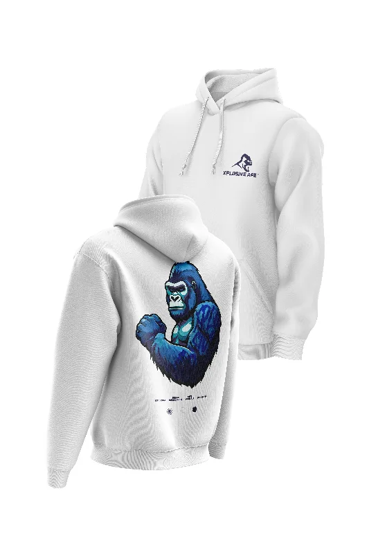 Tech - friendly men hoodie with a built - in headphone jack XAPE Powerhouse V4 Hoodie - White