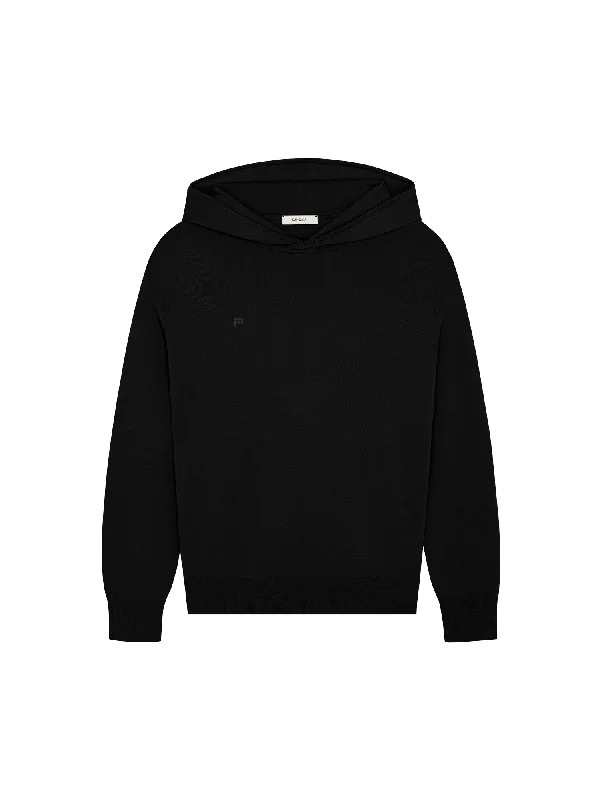 Solid - color men hoodie in trendy olive green Mens DNA Regenerative Merino Wool Hoodie—black Solid - color men hoodie in trendy olive green Mens DNA Regenerative Merino Wool Hoodie—black
