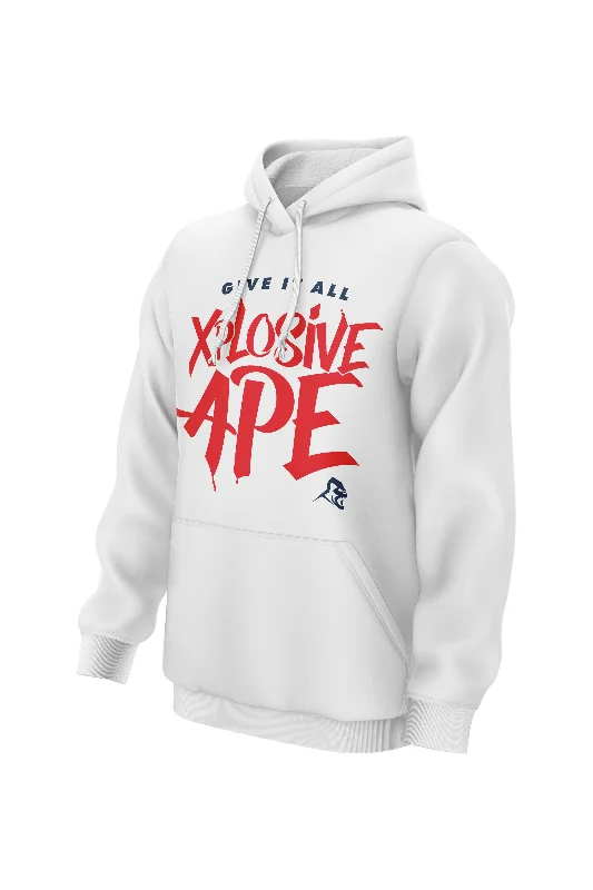 Graphic - printed men hoodie with anime motifs for otaku fans XAPE Alpha Charge Hoodie - White