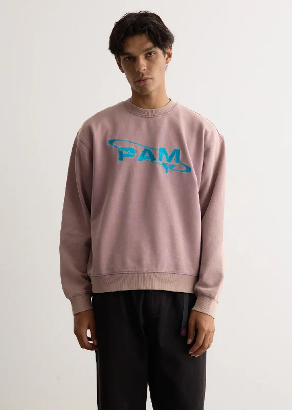 Retro - inspired men hoodie with a varsity logo In The Glow Crewneck Sweatshirt