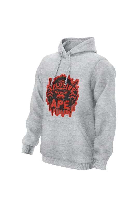 Fleece - lined men hoodie for extreme cold weather XAPE Instinct Hoodie - Sports Grey