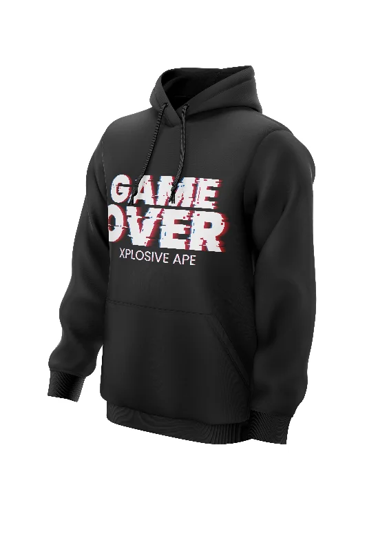 Men hoodie with a detachable hood for versatility XAPE Game Over Hoodie - Black