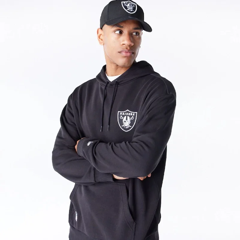 Slim - fit men hoodie to pair with skinny jeans Las Vegas Raiders NFL League Essential Black Oversized Pullover Hoodie