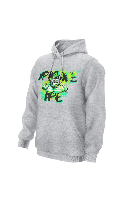 Tech - friendly men hoodie with a built - in headphone jack XAPE Splatter Graffiti V2 Hoodie - Grey Tech - friendly men hoodie with a built - in headphone jack XAPE Splatter Graffiti V2 Hoodie - Grey