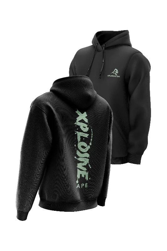 Graphic - printed men hoodie with anime motifs for otaku fans XAPE Splatter Hoodie - Black Graphic - printed men hoodie with anime motifs for otaku fans XAPE Splatter Hoodie - Black