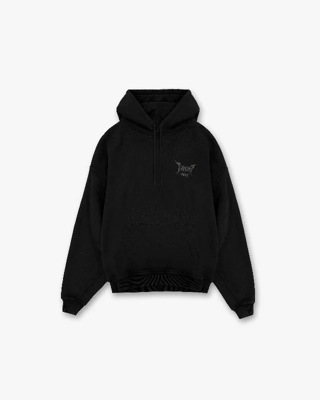 Men hoodie with a detachable hood for versatility Team 247 X END Oversized Hoodie - Jet Black