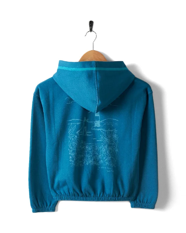 Men hoodie with a drawstring hood and adjustable hem Sup Girl - Kids Zip Hoodie - Blue