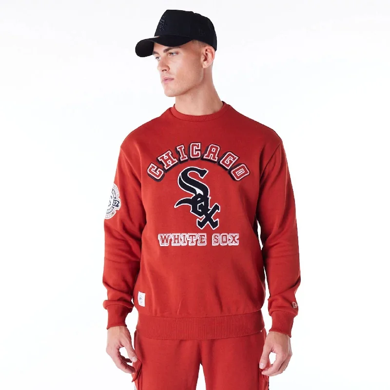 Solid - color men hoodie in trendy olive green Chicago White Sox World Series Red Oversized Crew Neck Sweatshirt Solid - color men hoodie in trendy olive green Chicago White Sox World Series Red Oversized Crew Neck Sweatshirt