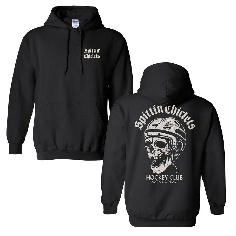 Retro - inspired men hoodie with a varsity logo Spittin Chiclets Skull Hoodie