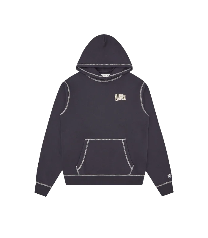 Lightweight men hoodie with mesh panels for breathability SMALL ARCH LOGO CONTRAST STITCH POPOVER - NAVY Lightweight men hoodie with mesh panels for breathability SMALL ARCH LOGO CONTRAST STITCH POPOVER - NAVY
