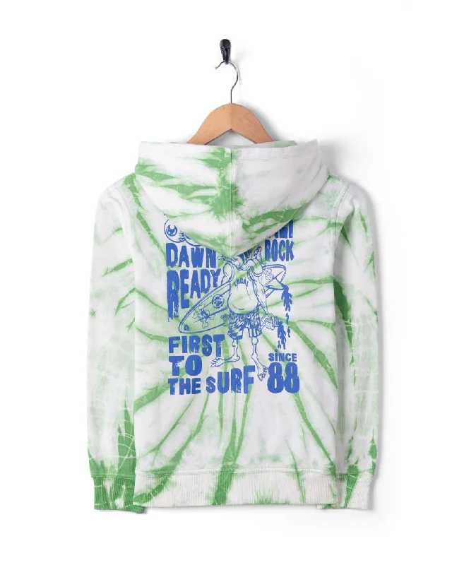 Fleece - lined men hoodie for extreme cold weather Dawn Ready - Kids Tie Dye Zip Hood - Light Green