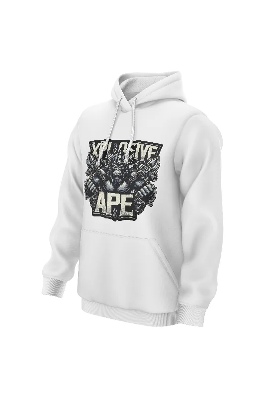 Men hoodie with a detachable hood for versatility XAPE Berserker Hoodie - White