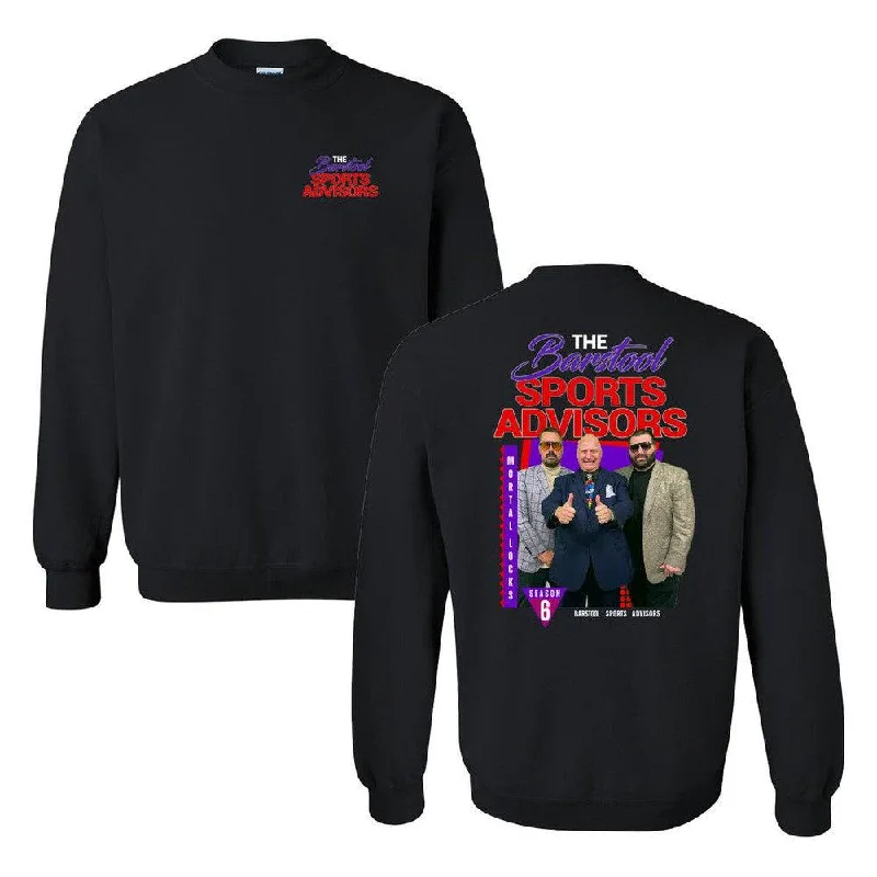 Halloween - themed men hoodie with spooky prints Barstool Sports Advisors Season 6 Crewneck Halloween - themed men hoodie with spooky prints Barstool Sports Advisors Season 6 Crewneck
