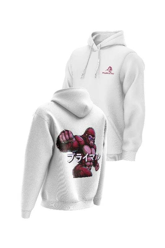 Men hoodie with a kangaroo pocket and ribbed cuffs XAPE Inferno V4 Hoodie - White