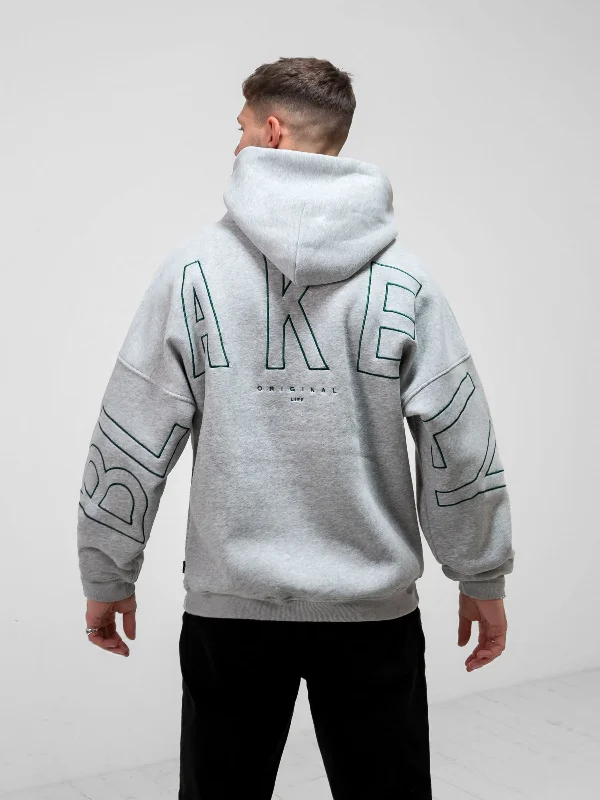 Men hoodie with a drawstring hood and adjustable hem Embroidered Idris Oversized Hoodie - Teal