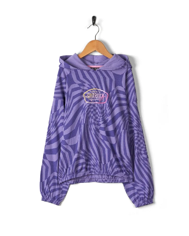 Solid - color men hoodie in trendy olive green Rezz - Recycled Kids Lightweight Pop Hoodie - Purple