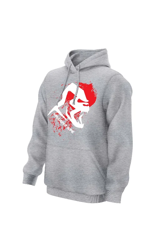 Men hoodie with a drawstring hood and adjustable hem XAPE Brush Hoodie - Grey Marl