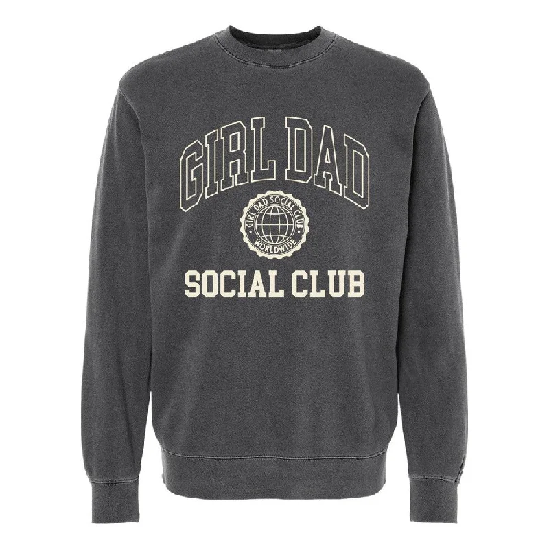 Men hoodie for gym workouts with moisture - wicking technology Girl Dad Social Club Crewneck