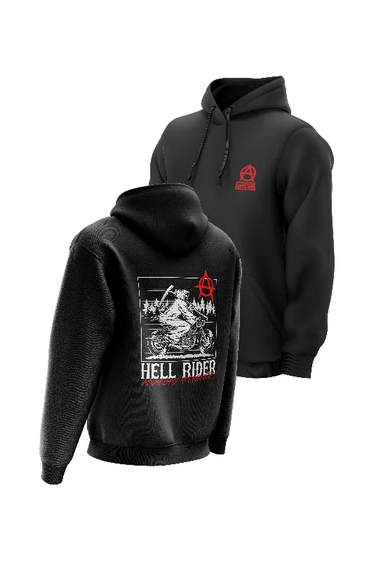 Luxury men hoodie made from cashmere - blend material AS Hell Rider Hoodie - Black