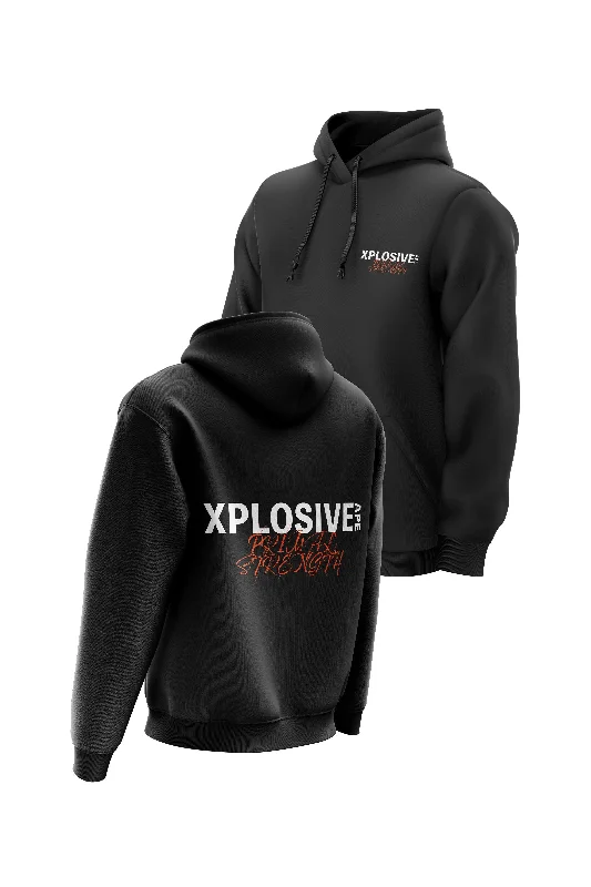 Fleece - lined men hoodie for extreme cold weather XAPE Primal Strength Graffiti V1 Hoodie - Black