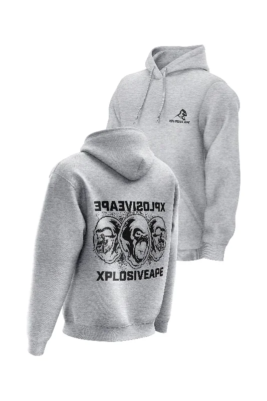 Men hoodie with a drawstring hood and adjustable hem XAPE De-Evolve Hoodie - Sports Grey
