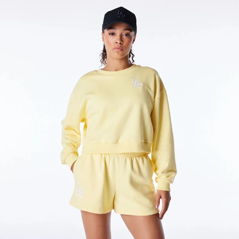 Camouflage - pattern men hoodie for outdoor enthusiasts LA Dodgers Womens MLB League Essential Pastel Yellow Crop Crew Neck Sweatshirt Camouflage - pattern men hoodie for outdoor enthusiasts LA Dodgers Womens MLB League Essential Pastel Yellow Crop Crew Neck Sweatshirt