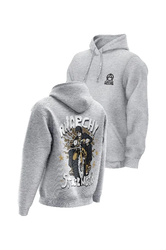 Solid - color men hoodie in trendy olive green AS Bone Throttle Hoodie - Sports Grey