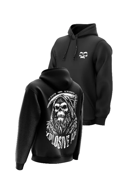 Fleece - lined men hoodie for extreme cold weather XAPE Ape of Death Hoodie - Black